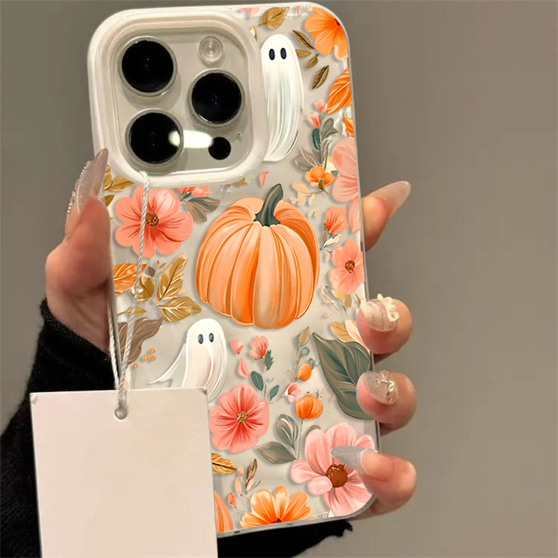 Phone Cases Cute Iphone 13 - Autumn Fall Cute Ghost Pumpkin Flower
