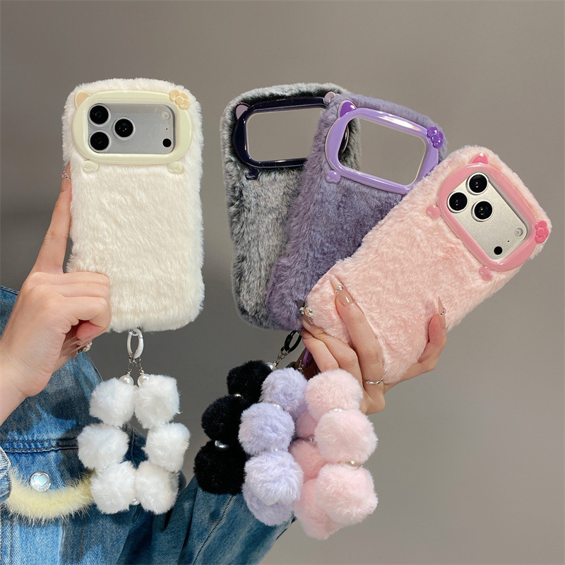 Phone Cases Amazon - Luxury Solid Colors Furry Plush Phone