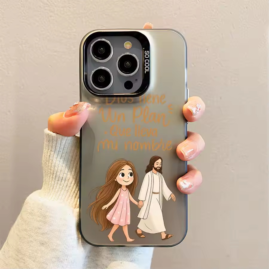 Phone Cases Cute Iphone 13 - Cute Girl Walking With God Matte