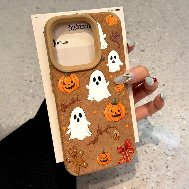 Phone Cases Cute Iphone 13 - Halloween Cute Pumpkin Ghost Phone Case