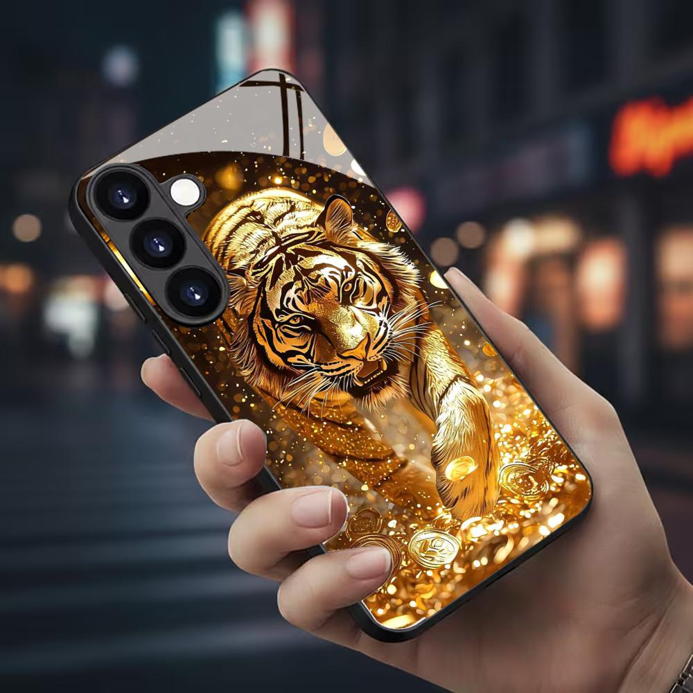 Phone Cases Galaxy S26 Ultra - Tiger pattern glass Phone Case For