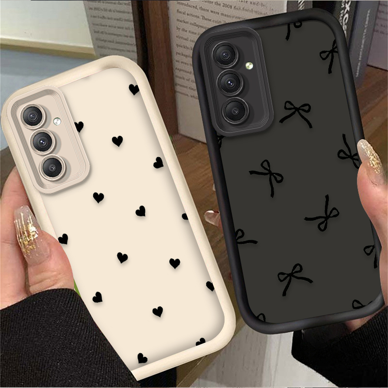 Black Love Heart Bowknot Case  - Phone Cases A14 Samsung review and price