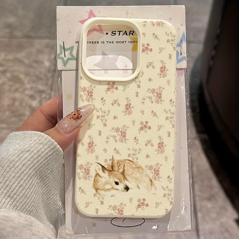 Cute Deer Full Floral Pattern  - Phone Cases Cute Iphone 13 review and price