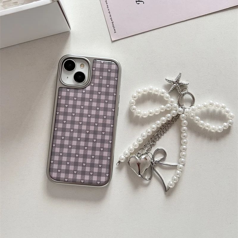 Pink Purple Heart-Shaped Check - Phone Cases Cool Girl review and price
