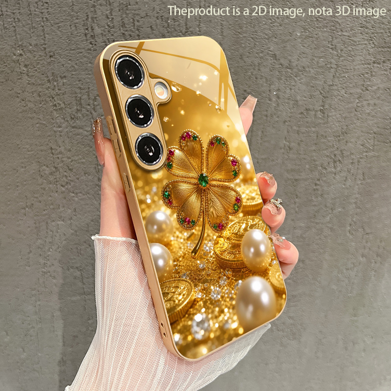 Colorful Gem Four-leaf Pattern - Phone Cases Metal review and price