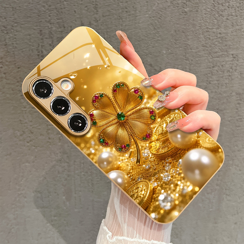 Colorful Gem Four-leaf Pattern - Phone Cases Metal review and price