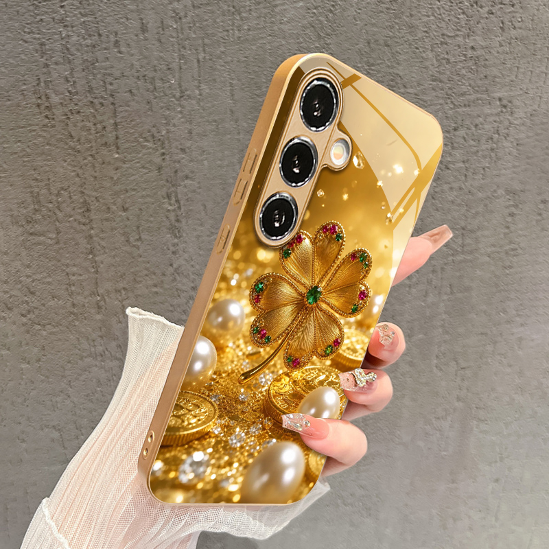 Colorful Gem Four-leaf Pattern - Phone Cases Metal review and price