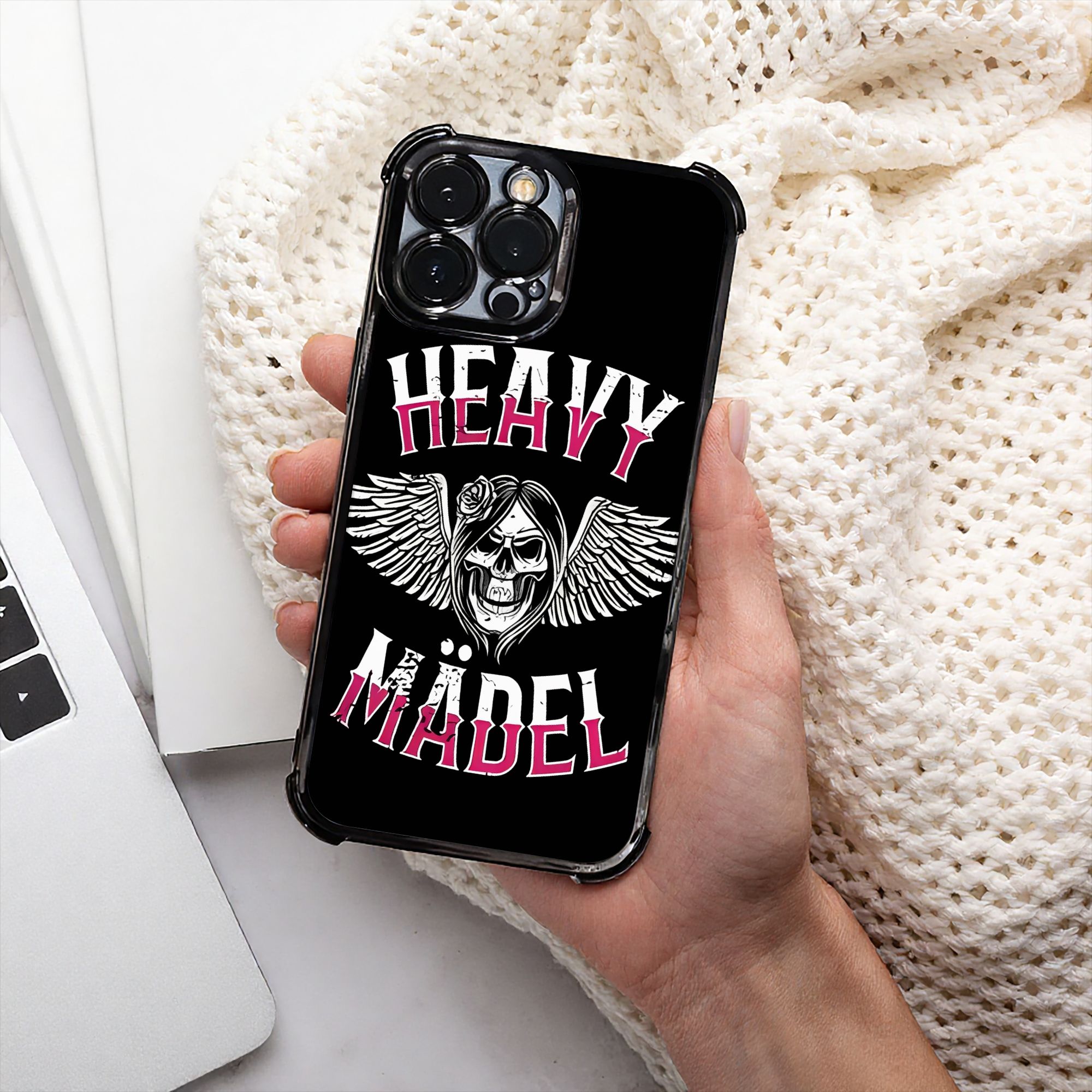 Skull Biker Girl Female Woman  - Phone Cases Metal review and price