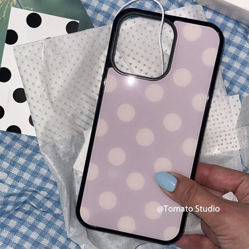 Korean Ins Fashion Purple Polk - Phone Cases Green review and price