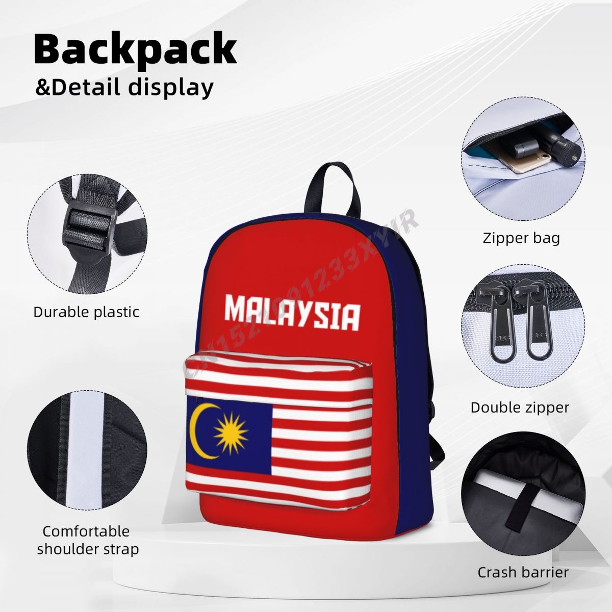 Unisex Backpack Malaysia Flag  - Phone Cases Malaysia review and price