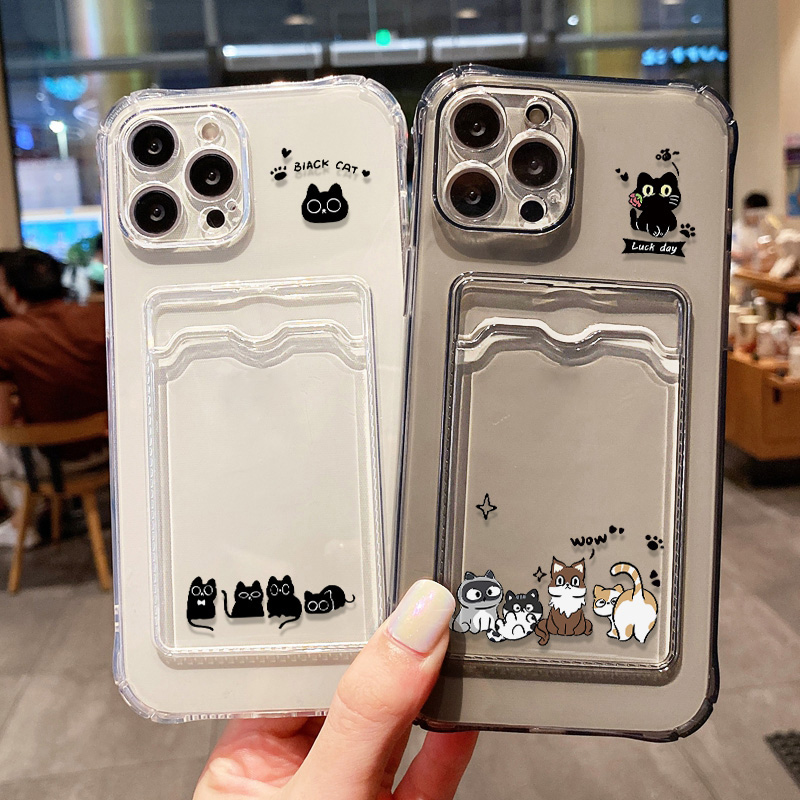 Cute Black Cat Phone Case For  - Phone Cases With Wallet review and price