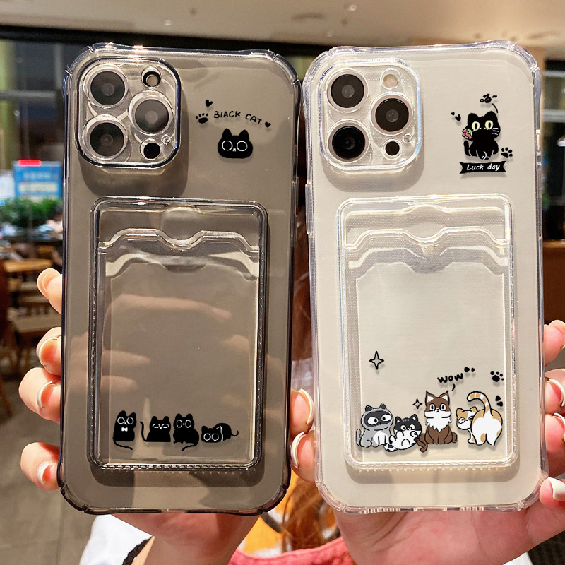 Cute Black Cat Phone Case For  - Phone Cases With Wallet review and price