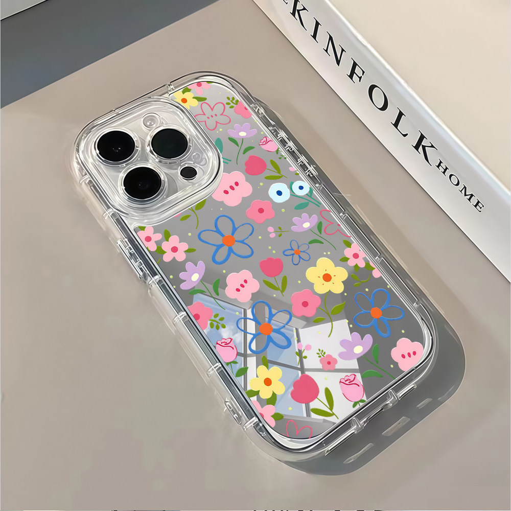 Korean Ins Style Floral Silver - Phone Cases Korean review and price