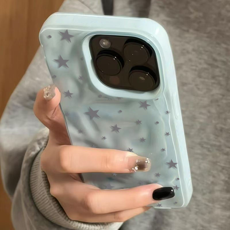 Minimalist Gray-Blue Star Wave - Phone Cases Green review and price