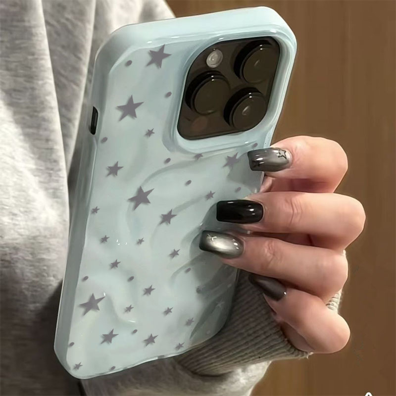 Minimalist Gray-Blue Star Wave - Phone Cases Green review and price