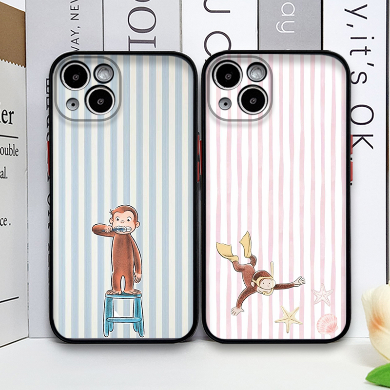 Cartoon Striped Monkey Holding - Phone Cases Iphone 17 review and price